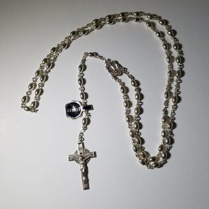 HMH All Sterling Silver Oval Rosary Beads